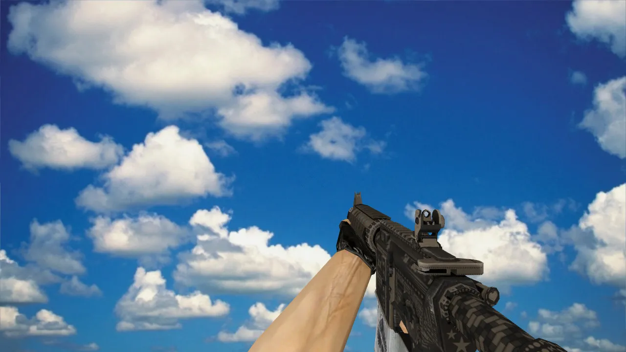 Скачать Модель M4A4 Pokerface v_ для CS 1.6: p_ и w_ модели, звуки, анимация осмотра - Скриншот