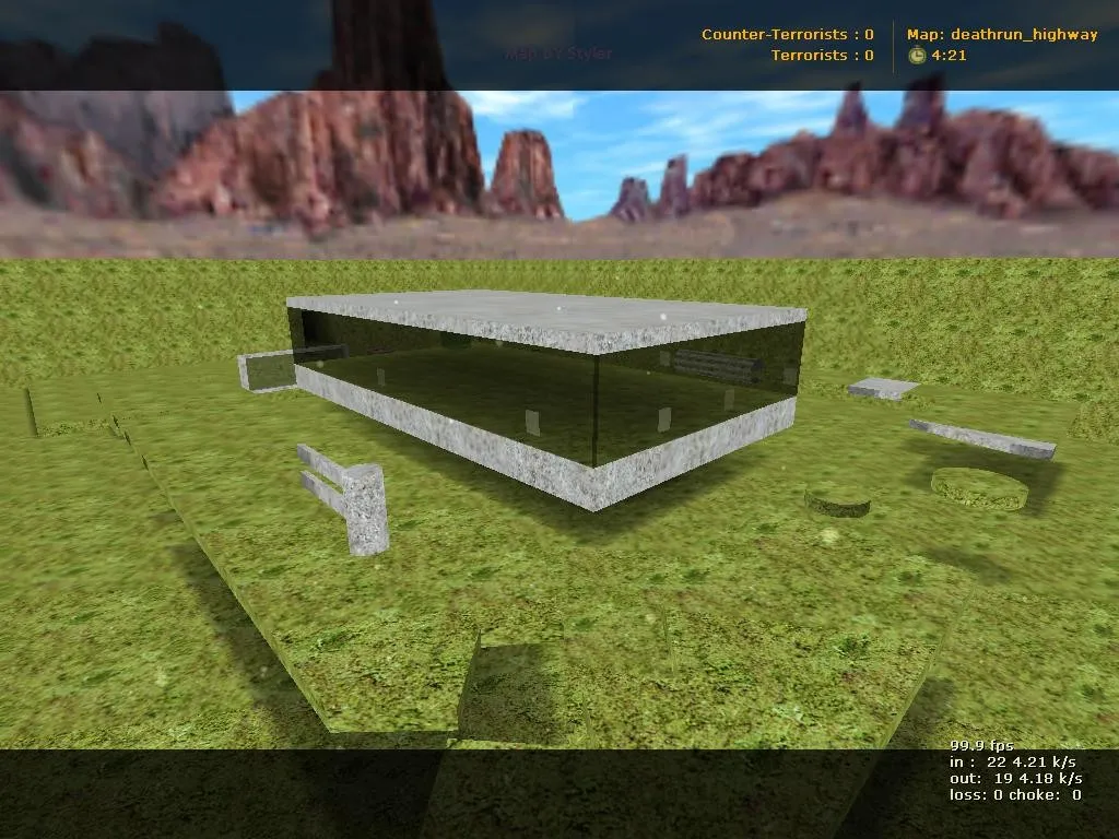 Скачать deathrun_highway для CS 1.6: маршрут, точки, .nav и оптимизация карты - Скриншот