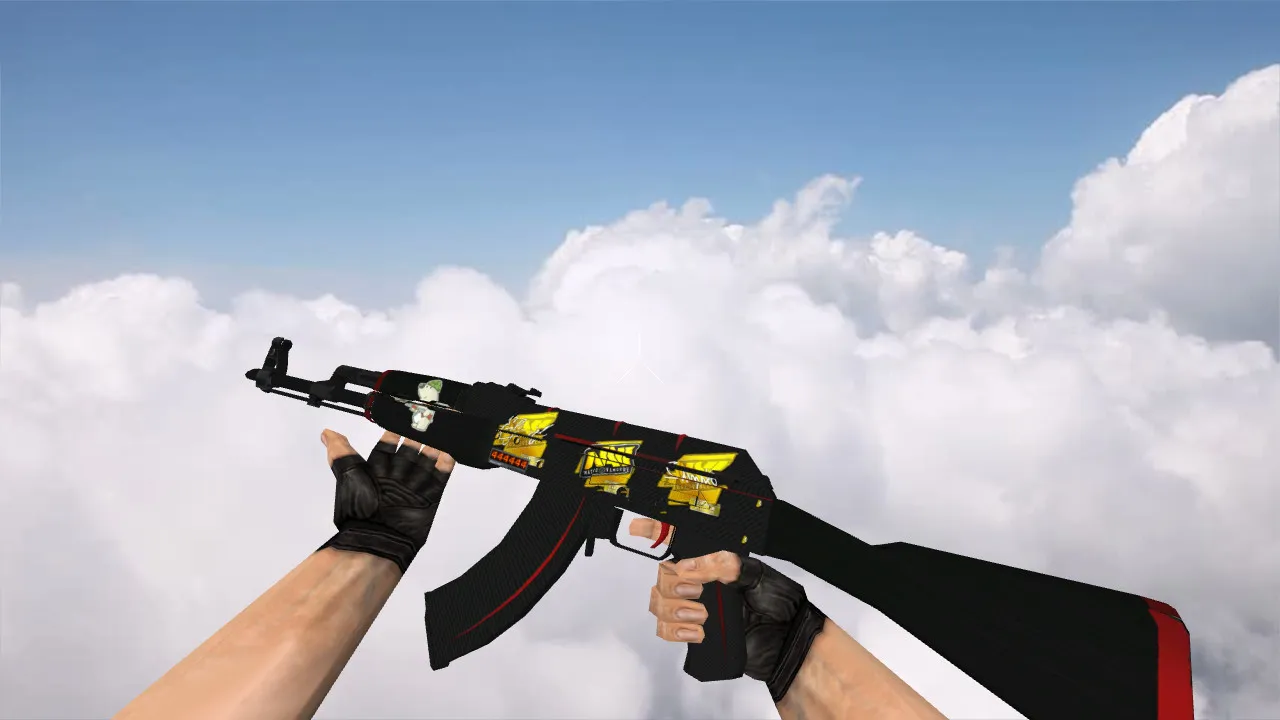 Скачать v_ak47 «Красная линия» с наклейками для CS 1.6: p_ и w_ модели, анимация осмотра, звуки и текстуры - Скриншот