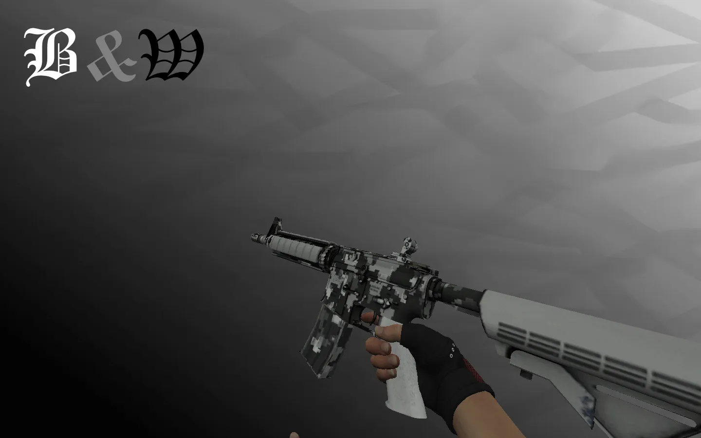 Скачать Инвентарь «Монохром» для CS 1.6: пак оружия с автоматической анимацией осмотра, звуками и черно-белыми скинами - Скриншот