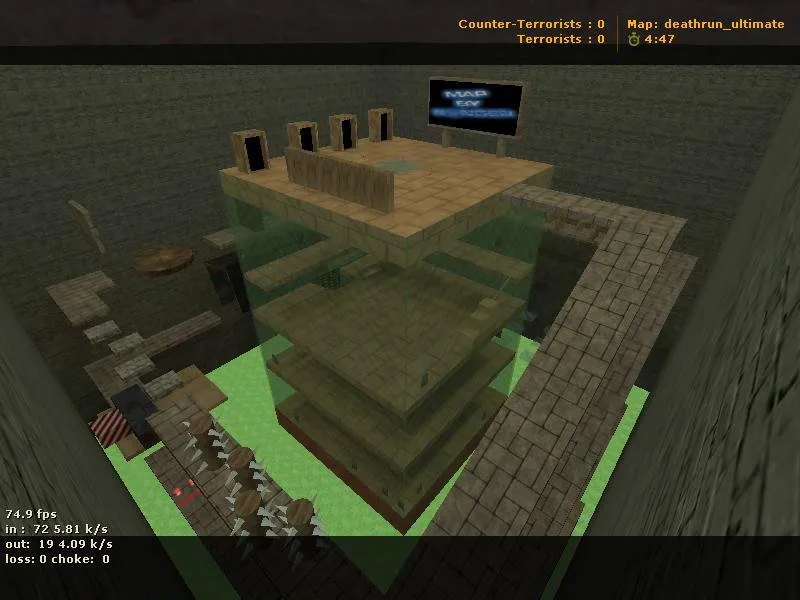 Скачать deathrun_ultimate для CS 1.6: тактика, точки, .nav, оптимизация и настройка сервера - Скриншот