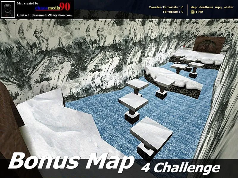 Скачать deathrun_mpg_winter — карта Deathrun для CS 1.6: зимний стиль, точки, раунды и настройка под сервер - Скриншот