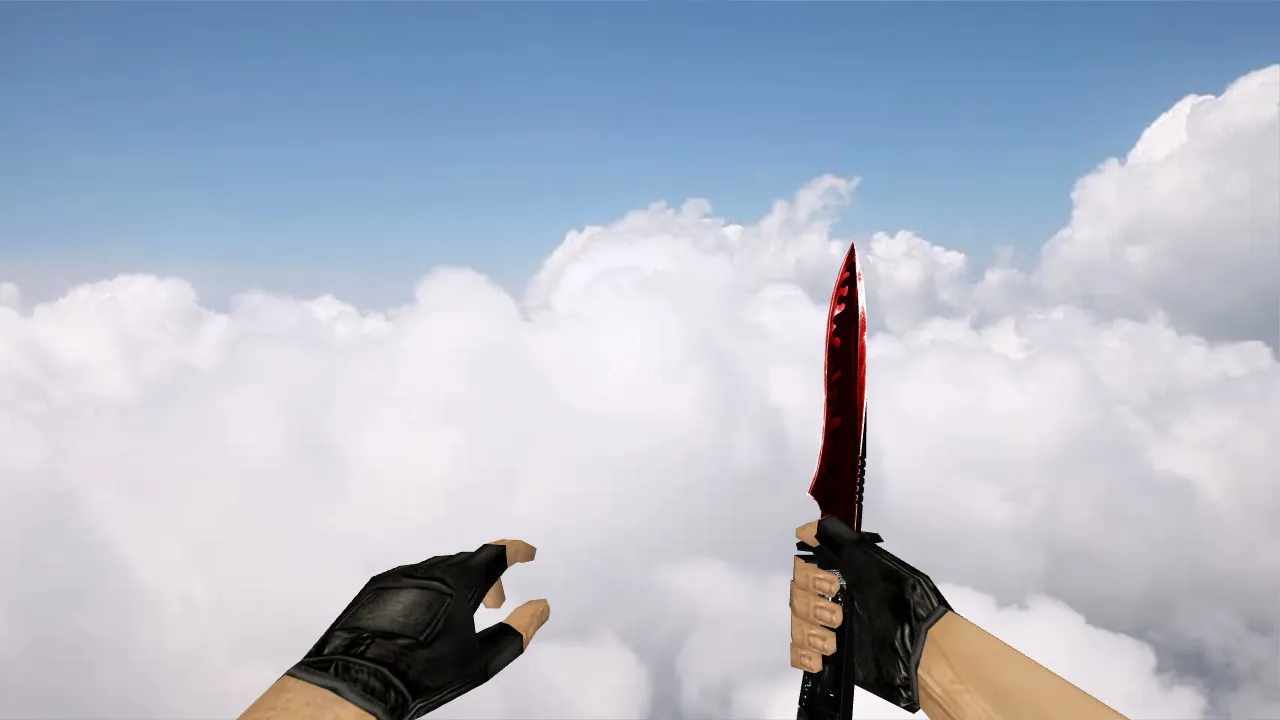 Скачать Модель ножа Default Knife Duality Red v_default для CS 1.6: w_ и p_ модели, звук, анимация осмотра, текстуры - Скриншот