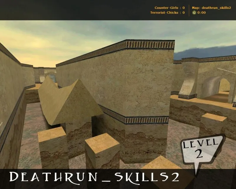 Скачать deathrun_skills2 для CS 1.6: карта deathrun, точки, раунды, баланс сторон и боты по .nav - Скриншот