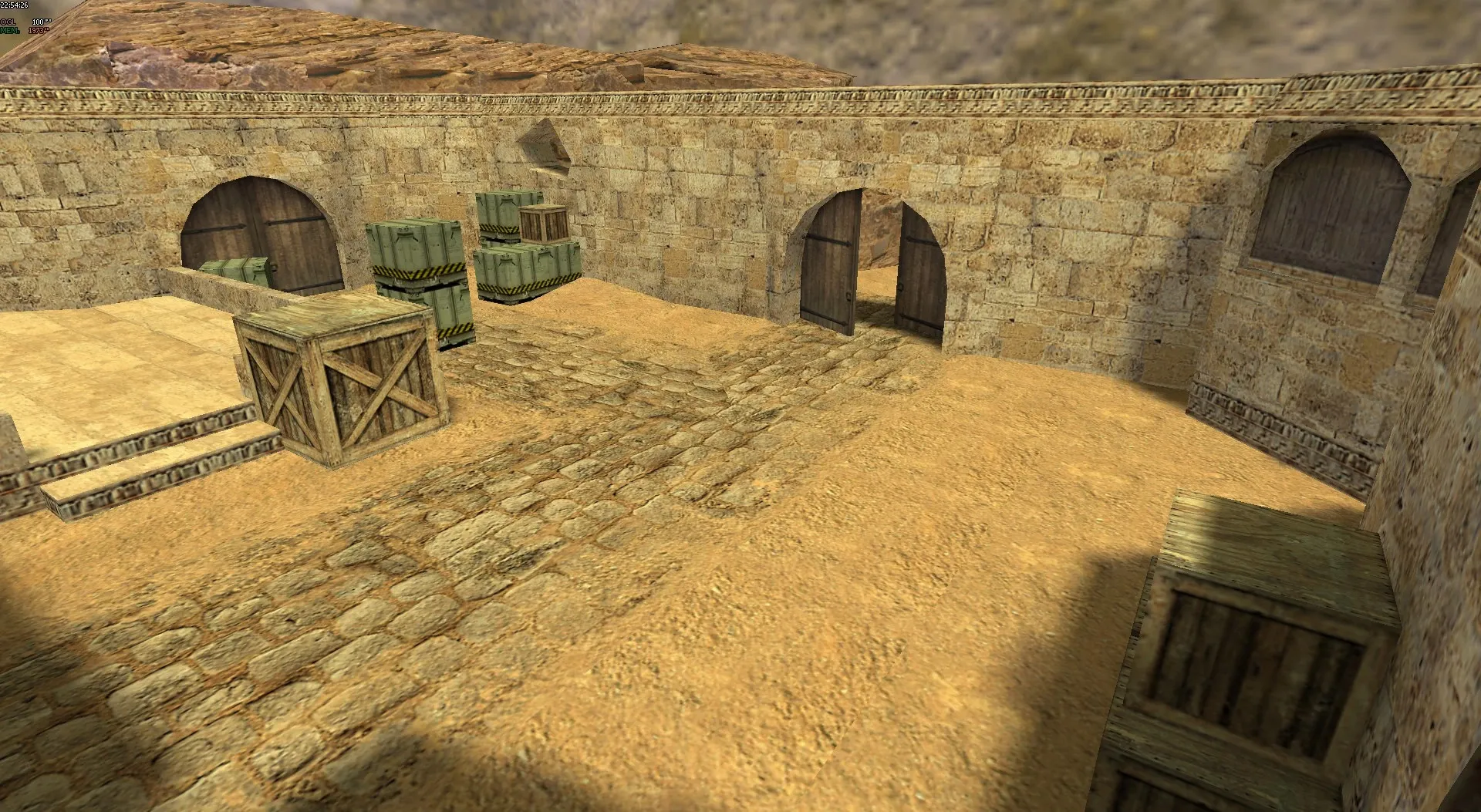 de_dust2_extended для CS 1.6: баланс сторон, точки, .nav для ботов, оптимизация wpoly/epoly — скриншот 7