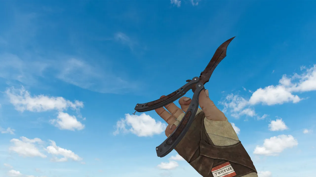Скачать Модель «Butterfly Knife Rustcoat» v_ для CS 1.6: p_ и w_ модели, звук, анимация осмотра и текстуры - Скриншот