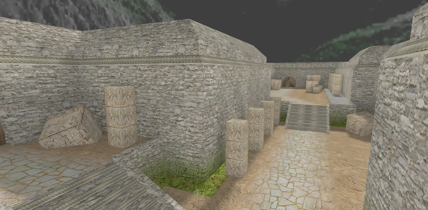Скачать de_aztec2003 для CS 1.6: тактика на А/Б, точки, боты (.nav), оптимизация wpoly/epoly - Скриншот
