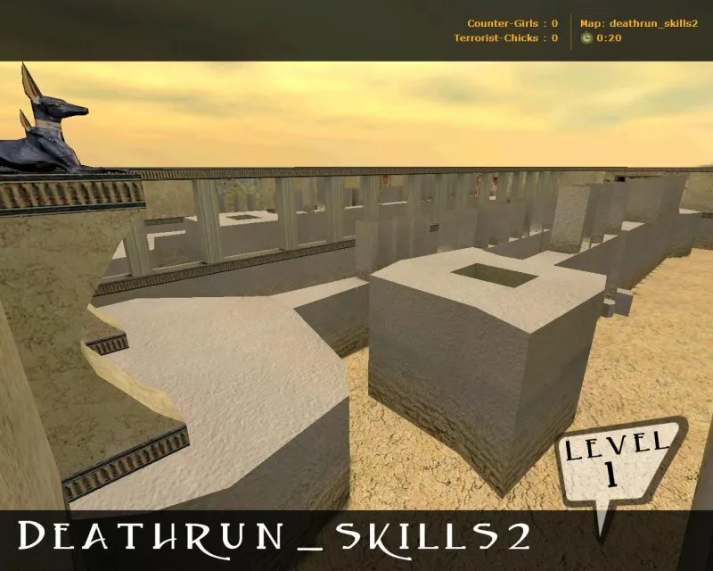 Скачать deathrun_skills2 для CS 1.6: карта deathrun, точки, раунды, баланс сторон и боты по .nav - Скриншот