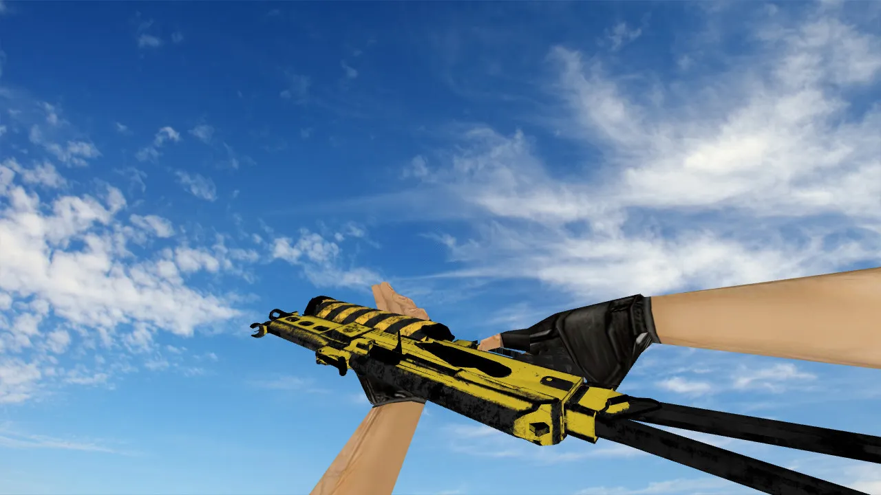 Скачать Модель P90 «PP-19 Bizon Death Warning» для CS 1.6 - Скриншот