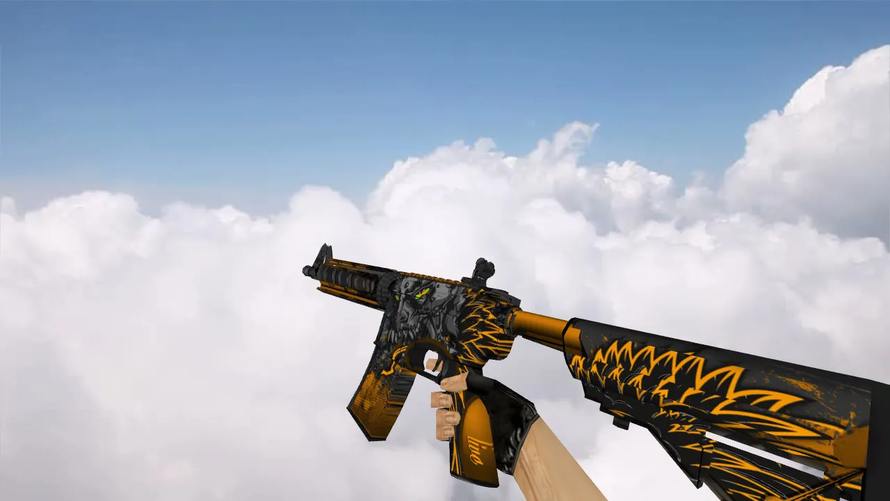 Скачать Модель M4A4 Sky Fire v_ и p_ для CS 1.6: звуки, анимация осмотра, текстуры и настройка - Скриншот