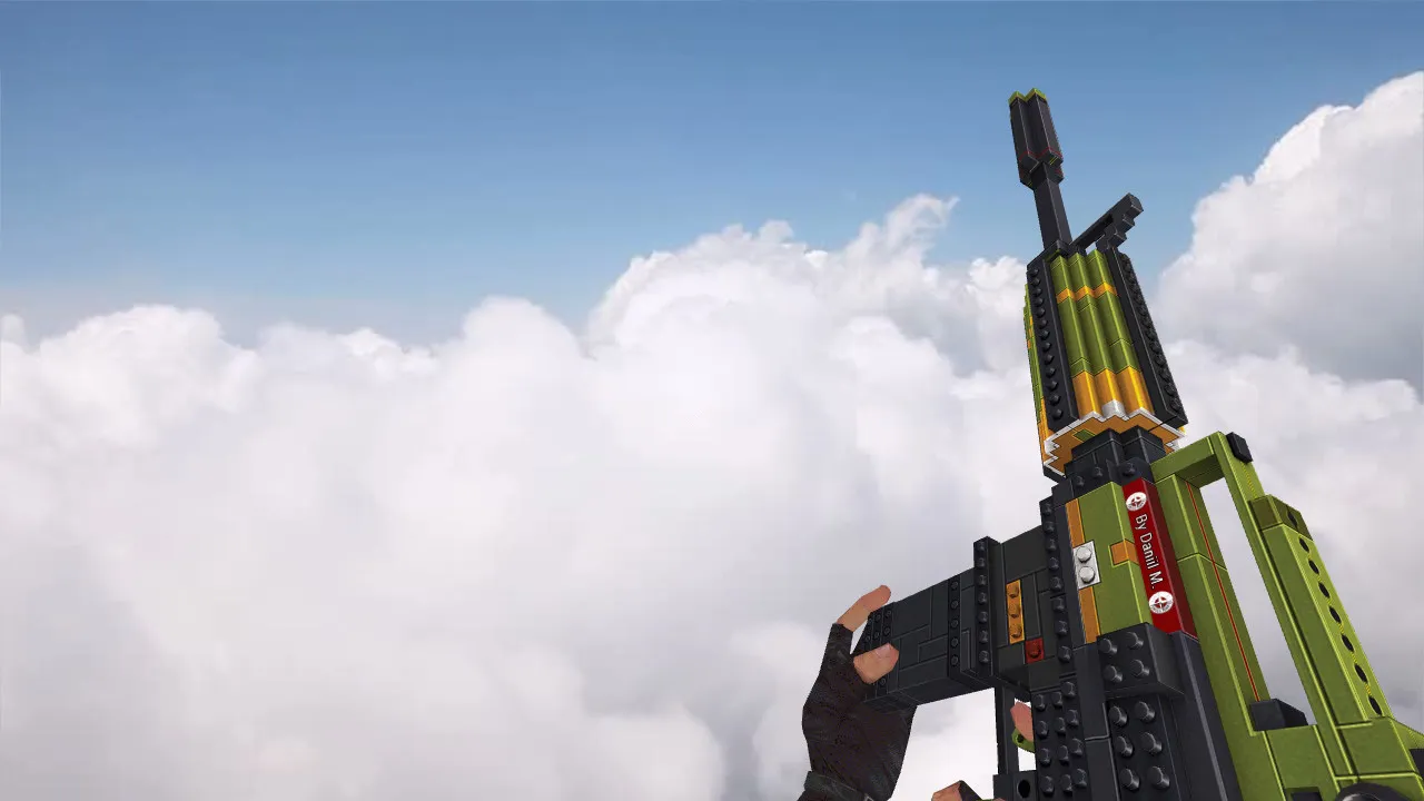 Скачать Модель v_m4a1 LEGO для CS 1.6: p_m4a1, w_m4a1, звуки, анимация осмотра и текстуры - Скриншот