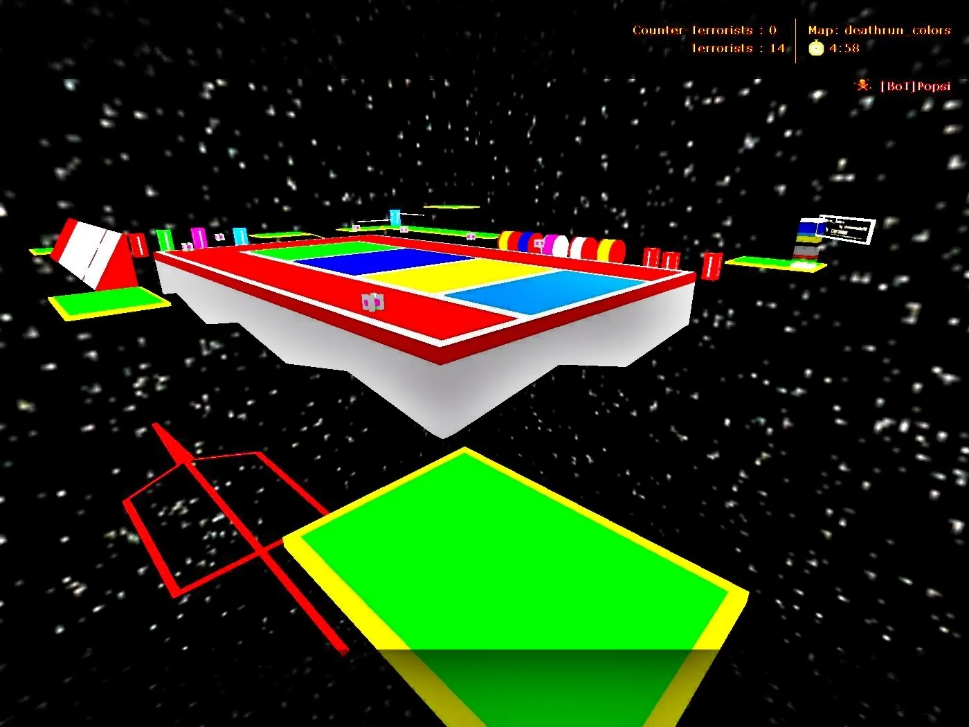 Скачать deathrun_colors для CS 1.6: карта Deathrun, точки, баланс, оптимизация wpoly/epoly и запуск без риска - Скриншот