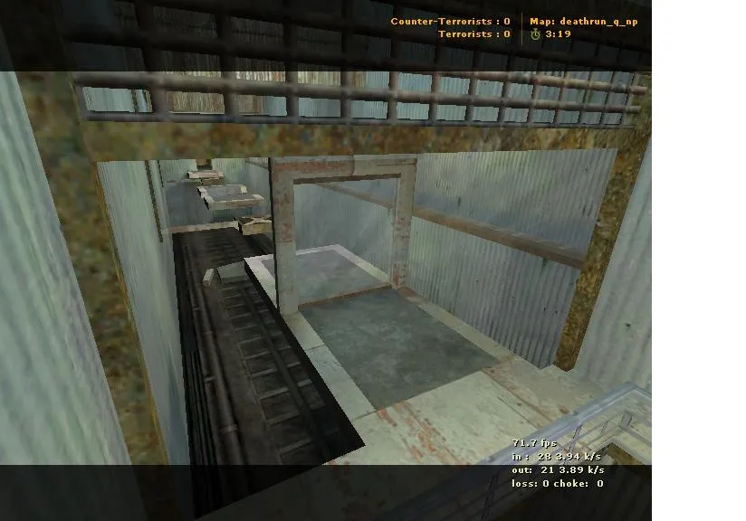Скачать deathrun_q_np для CS 1.6: карта deathrun, тактика за терр и CT, точки, .nav, оптимизация - Скриншот