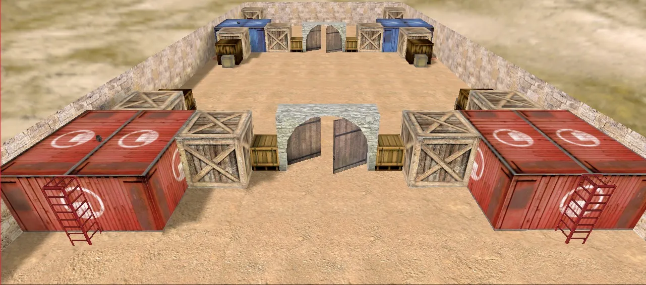 de_dustnew для CS 1.6: тактика за терроров и за CT, точки, бот-нав и оптимизация — скриншот 1