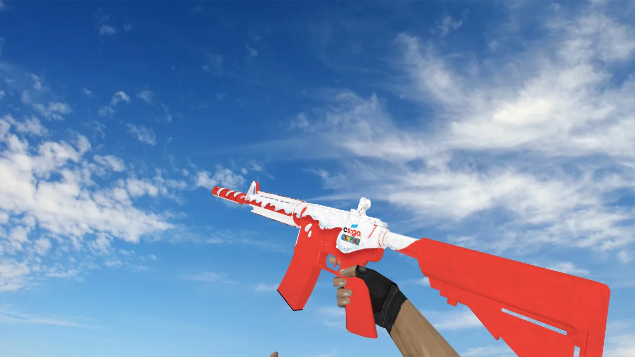 Скачать Модель M4A4 Guntime Kinder (v_, p_, w_) для CS 1.6: звуки, анимация осмотра, текстуры - Скриншот