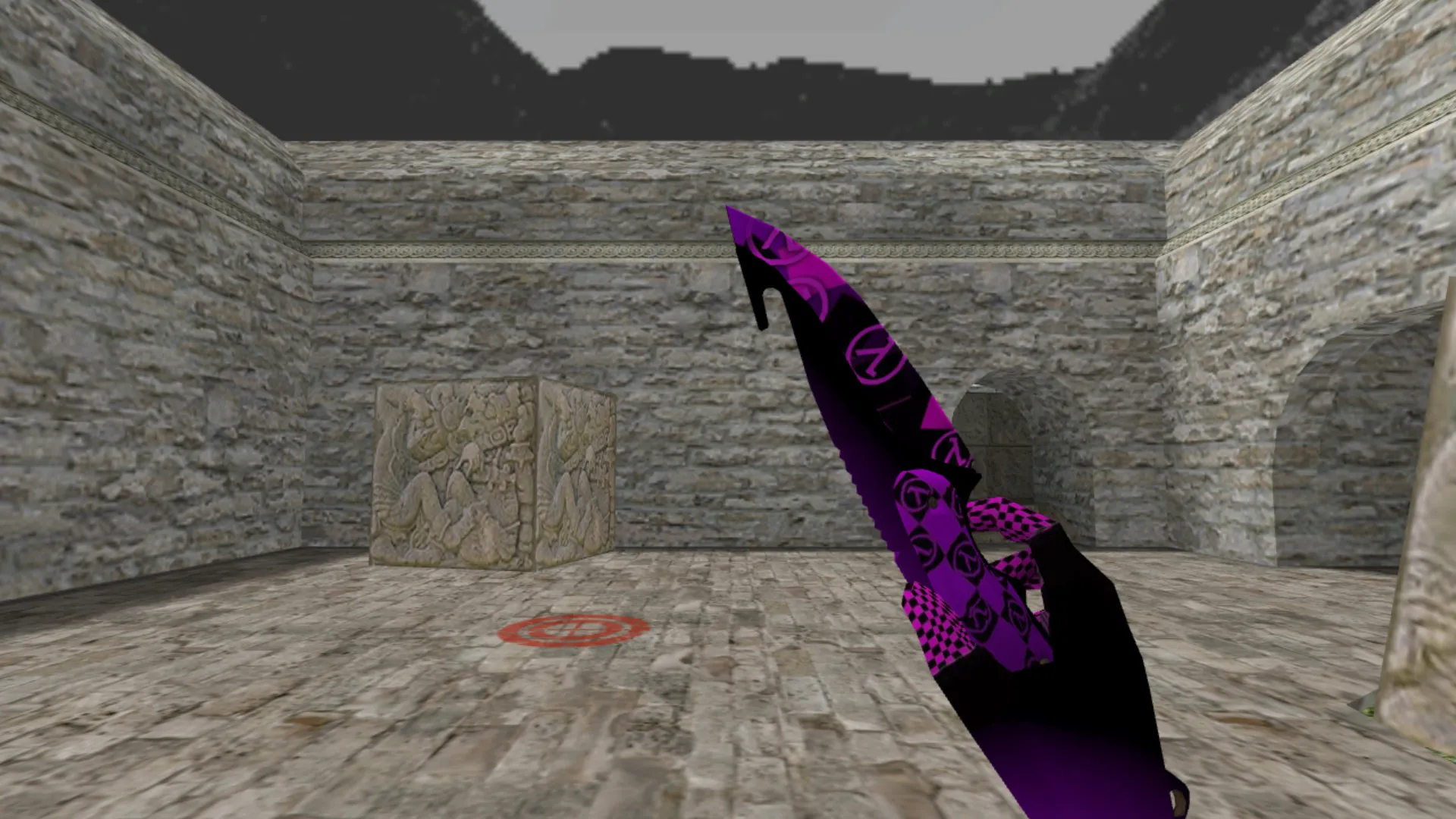 Скачать Нож с лезвием крюком Purple Error v_model для CS 1.6: звуки, анимация осмотра, текстуры и настройка - Скриншот