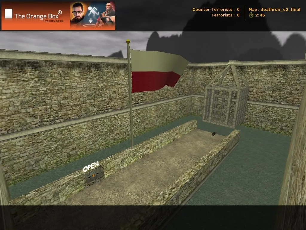 Скачать deathrun_e2_final для CS 1.6: тактика, точки, .nav для ботов и оптимизация карты - Скриншот