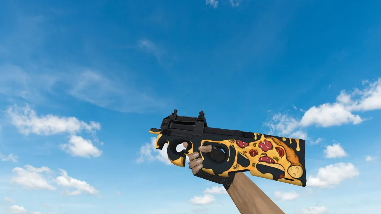 Скачать Модель P90 Pizza для CS 1.6 - уникальный скин для погружения в игру - Скриншот