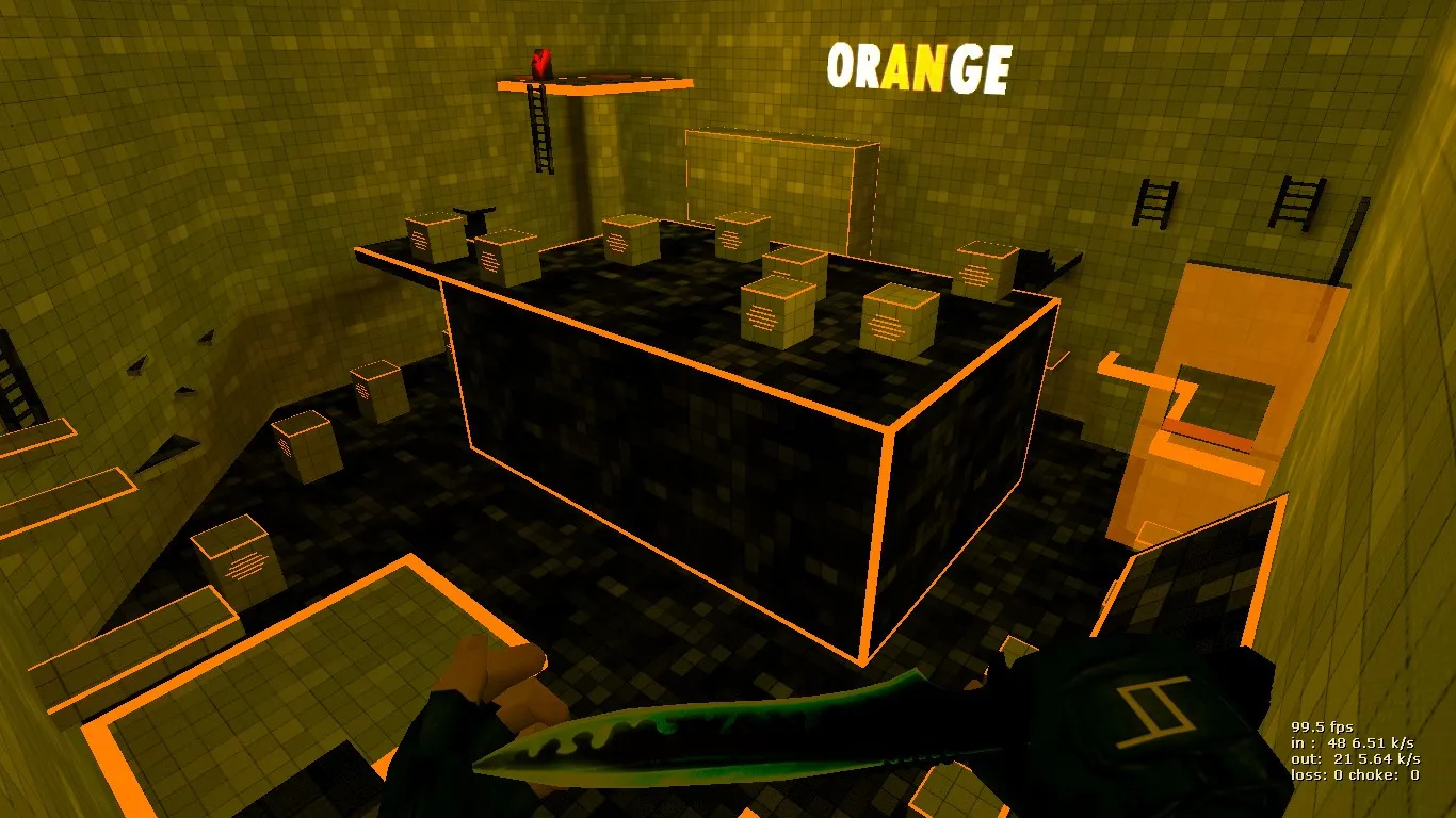 Скачать deathrun_orange для CS 1.6 — карта с трассой ловушек, баланс сторон и настройки ботов - Скриншот
