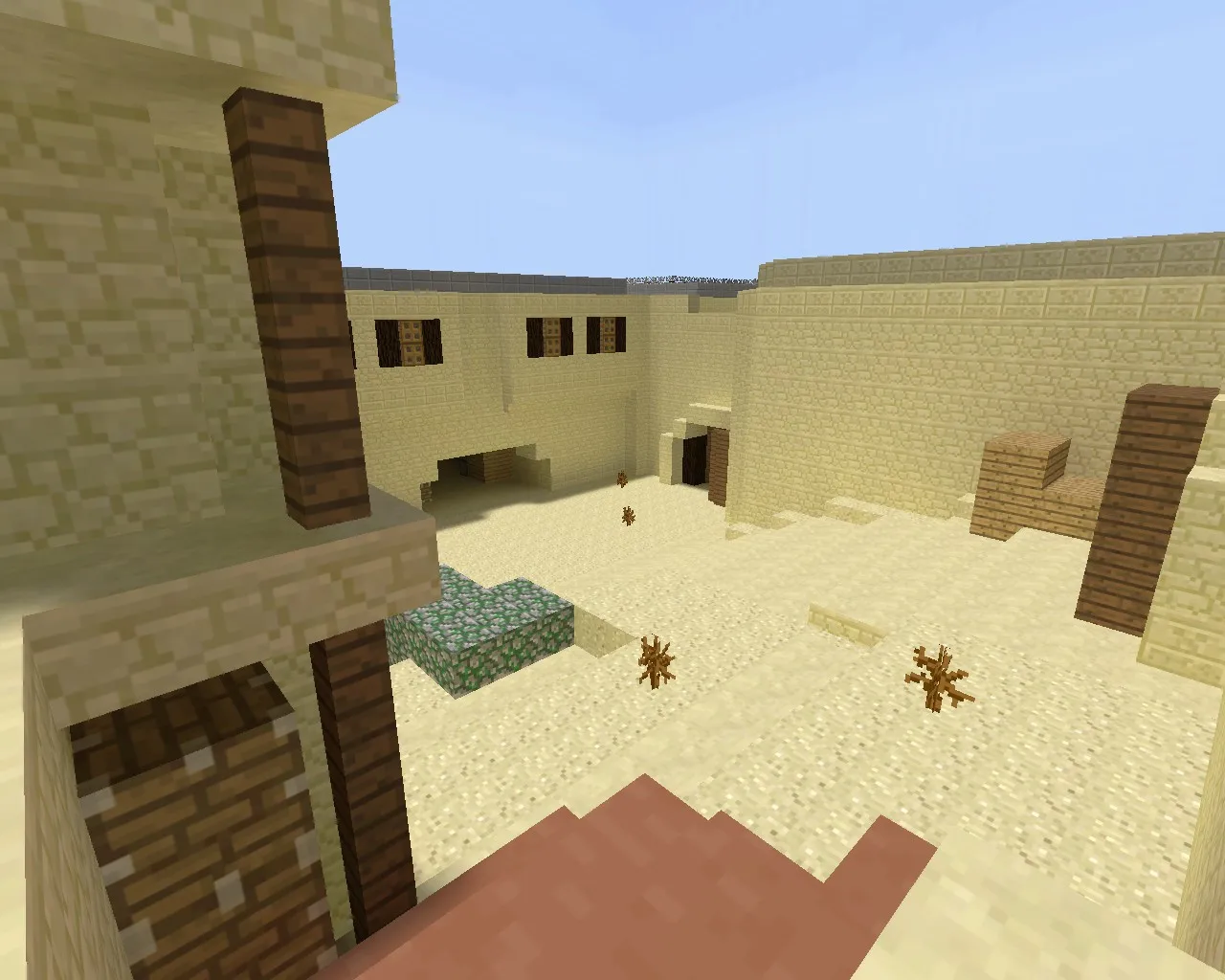 Карта de_dust2_minecraft для CS 1.6: классический Dust2, текстуры в стиле Minecraft, точки, боты, оптимизация — скриншот 6