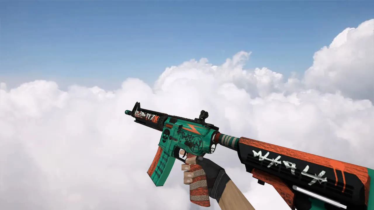 Скачать Модель «M4A4 Rekt» v_m4a1 w_m4a1 p_m4a4 для CS 1.6: звук, анимация осмотра, качество текстур - Скриншот