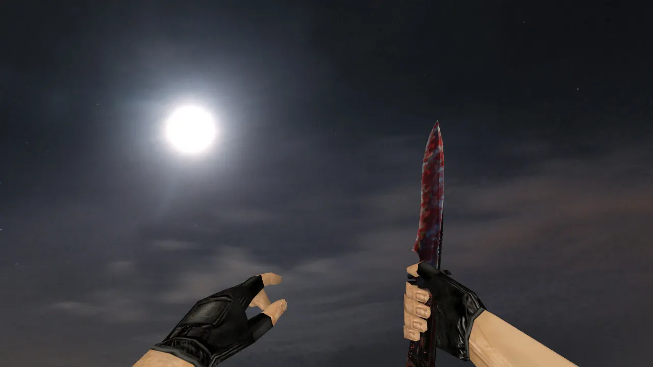 Скачать Модель ножа Default Knife Bloody v_ для CS 1.6: звуки, анимация осмотра, качество текстур и настройка - Скриншот