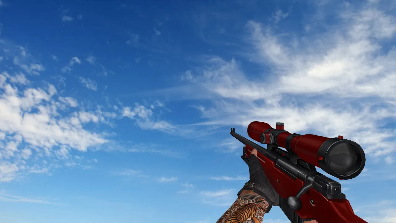 Скачать Пак моделей оружия «Red Weapons With Tattoo» для CS 1.6: v_, p_, w_ модели, звуки и анимация осмотра - Скриншот