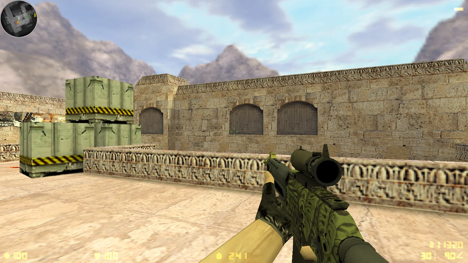 CS 1.6 Ancient: сборка с 29 скинами оружия, красно-синими моделями, темным меню и оптимизированным конфигом — скриншот 13