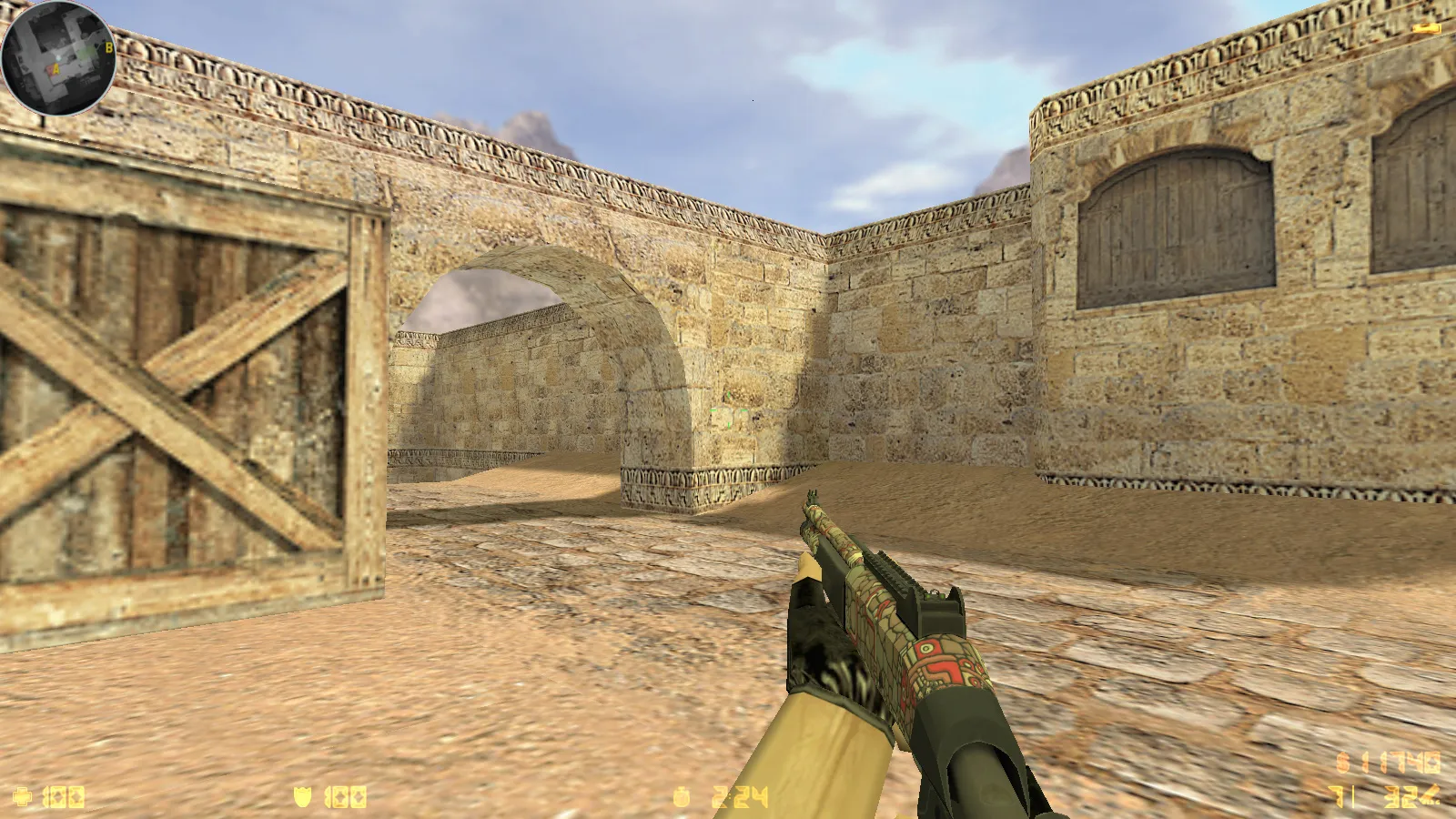 CS 1.6 Ancient: сборка с 29 скинами оружия, красно-синими моделями, темным меню и оптимизированным конфигом — скриншот 22