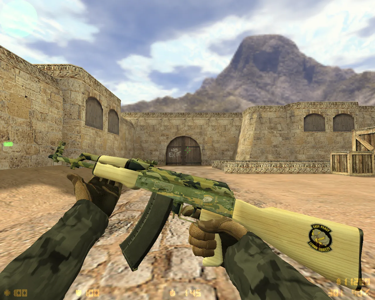 Скачать CS 1.6 «Армия» — скины камуфляж, Ninja in Pyjamas перчатки, звуки, меню и оптимизированный config.cfg - Скриншот