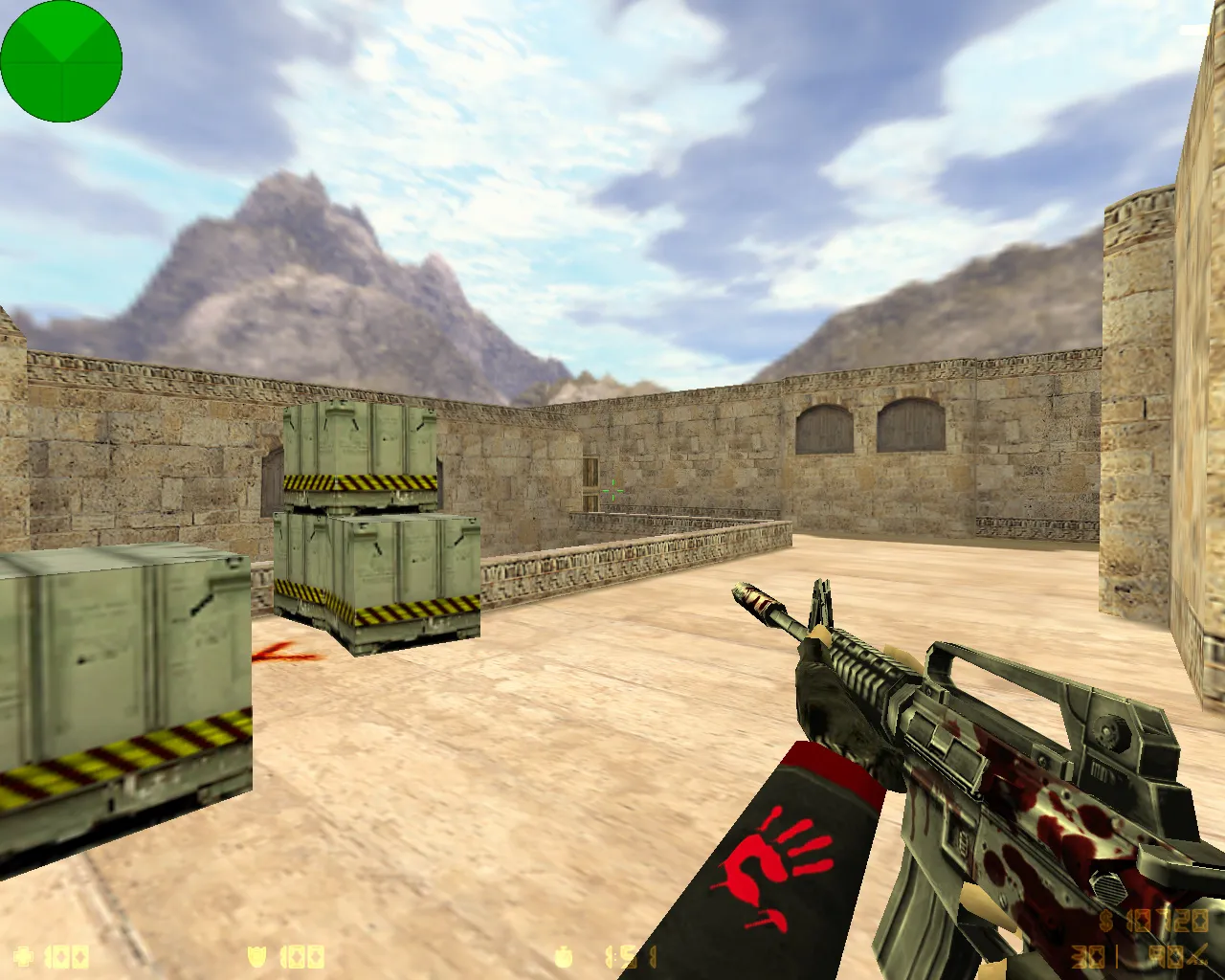 CS 1.6 Bloody — сборка с черными рукавами Bloody, красно-синими моделями и скинами оружия — скриншот 6