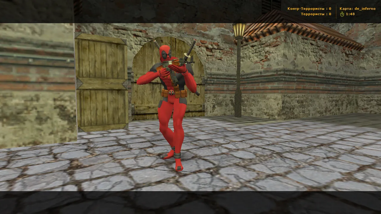 Скачать CS 1.6 Deadpool сборка: Desert Eagle и катана, скины за Terrorist/CT, музыка в меню и оптимизированный config.cfg - Скриншот