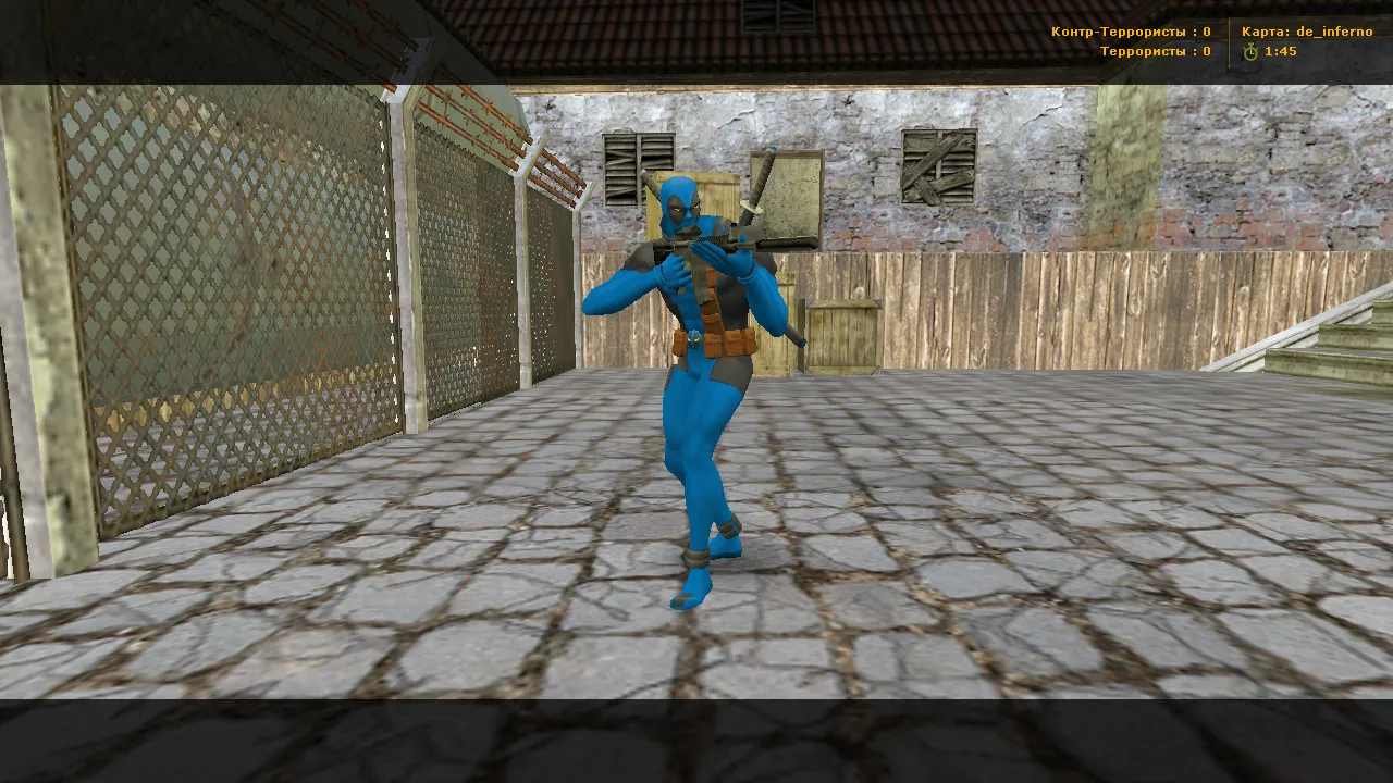 Скачать CS 1.6 Deadpool сборка: Desert Eagle и катана, скины за Terrorist/CT, музыка в меню и оптимизированный config.cfg - Скриншот
