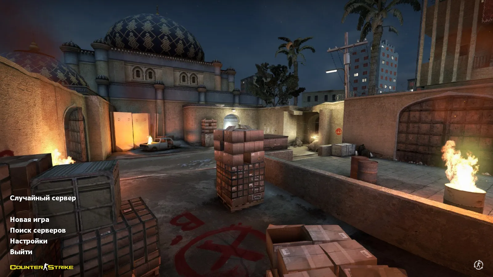 Скачать CS 1.6 Favorite: темная сборка с ночным Dust2, красным меню и оптимизированным конфигом - Скриншот