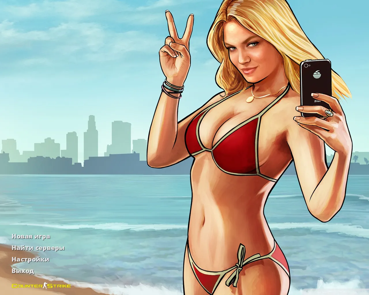 Скачать CS 1.6 GTA сборка: GTA-стиль интерфейса, 8 персонажей, темная тема, музыка в меню и оптимизированный конфиг - Скриншот