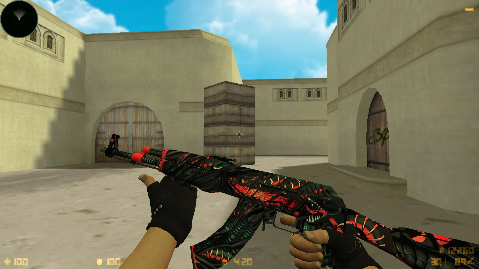 Скачать CS 1.6 CS GO V2: 12 обновок, 30 скинов оружия и перчатки, темное меню, звуки, музыка, конфиг - Скриншот