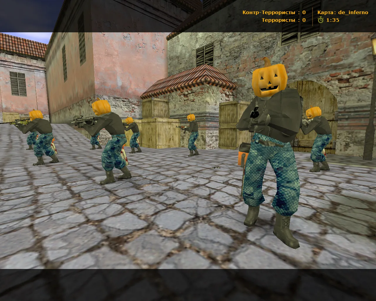CS 1.6 «Хэллоуин» сборка: скины оружия, Билли за спецназ, тыквоголовый за террористов и оптимизированный config.cfg — скриншот 10