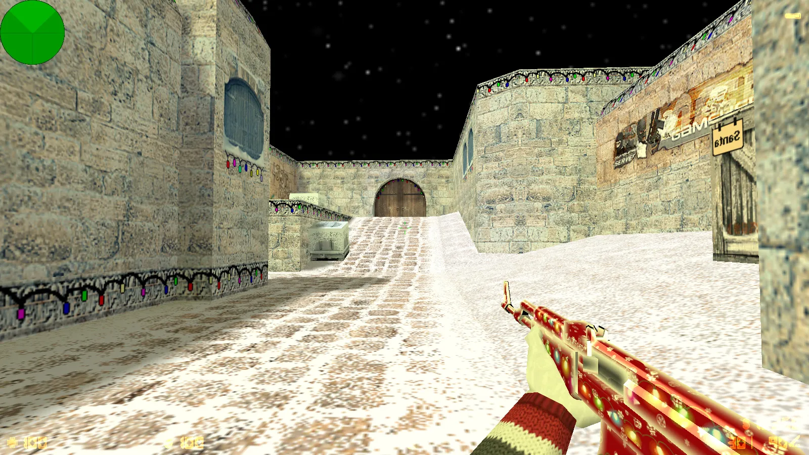 Скачать CS 1.6 Kuraze New Year — сборка с новогодними скинами оружия, меню красно-зеленой темы и оптимизированным конфигом - Скриншот