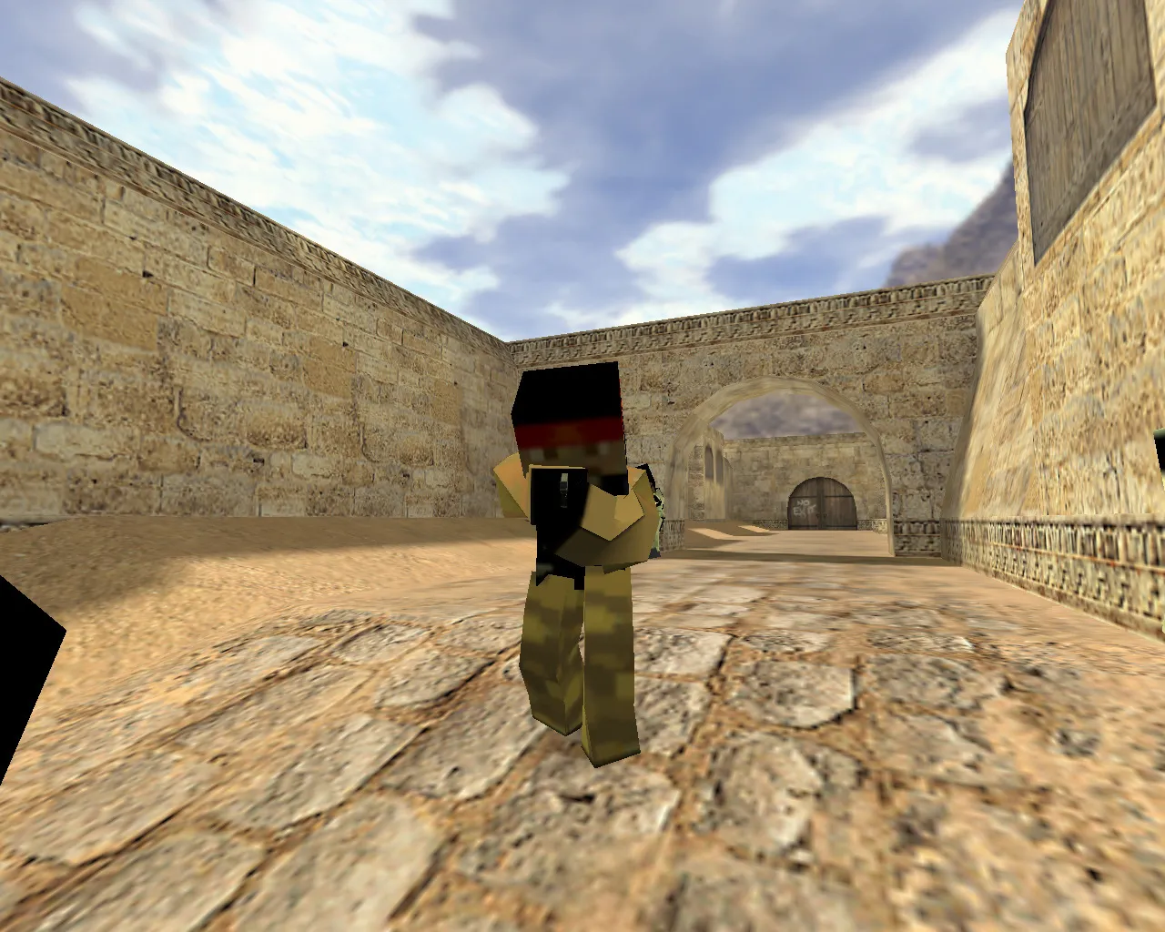 Скачать CS 1.6 Minecraft сборка: квадратные модели, кирка-нож, TNT-гранаты, HUD и музыка меню, чистый config.cfg - Скриншот