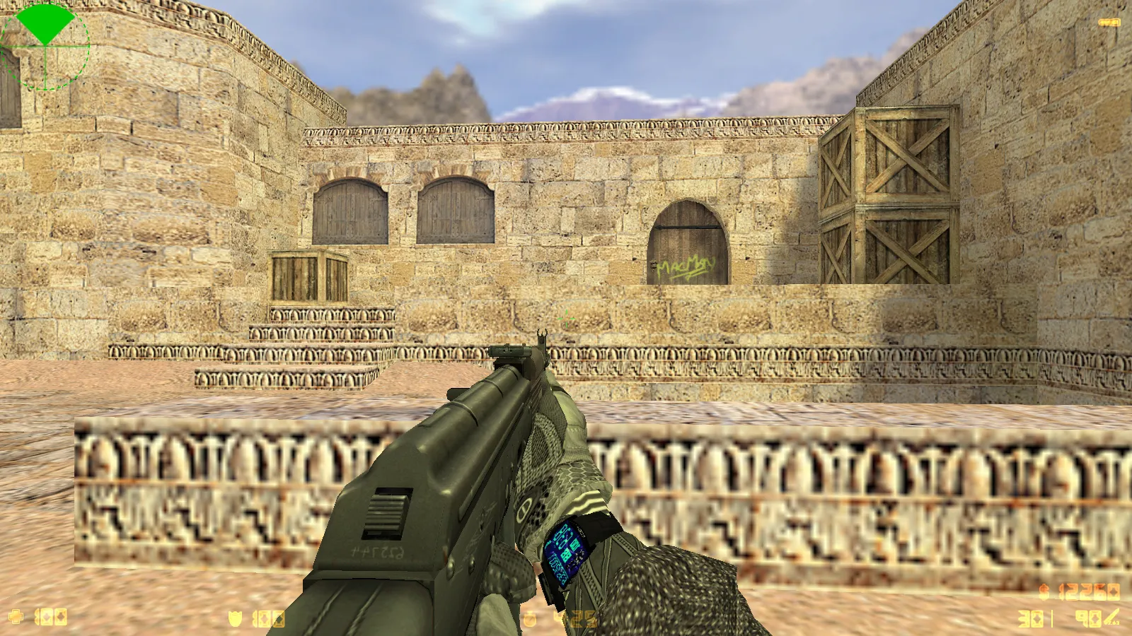 Скачать CS 1.6 Oblivion: скины и графика, реалистичное оружие, звуки, радар, меню и фон в голубых тонах - Скриншот