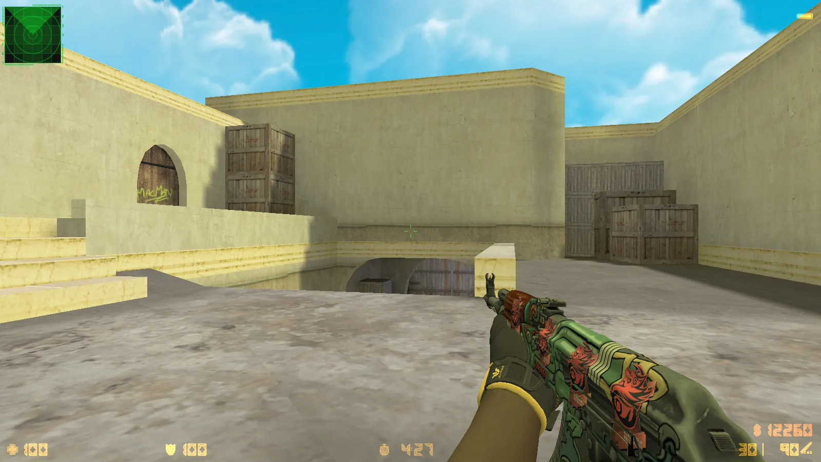 Скачать CS 1.6 Paradise — сборка с 30 скинами, спорт перчатками «Омега», темным меню и оптимизированным конфигом - Скриншот