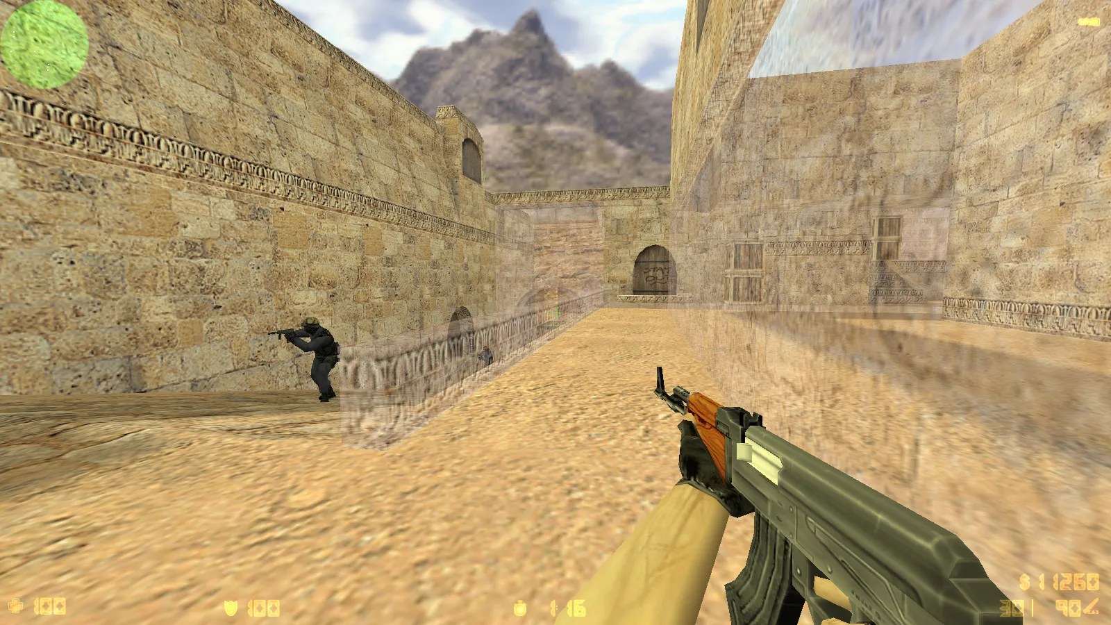 Скачать CS 1.6 с прозрачными стенами для прострелов: тренировка aim, изучение простреливаемых зон на de_dust2, de_inferno, de_nuke, de_train - Скриншот