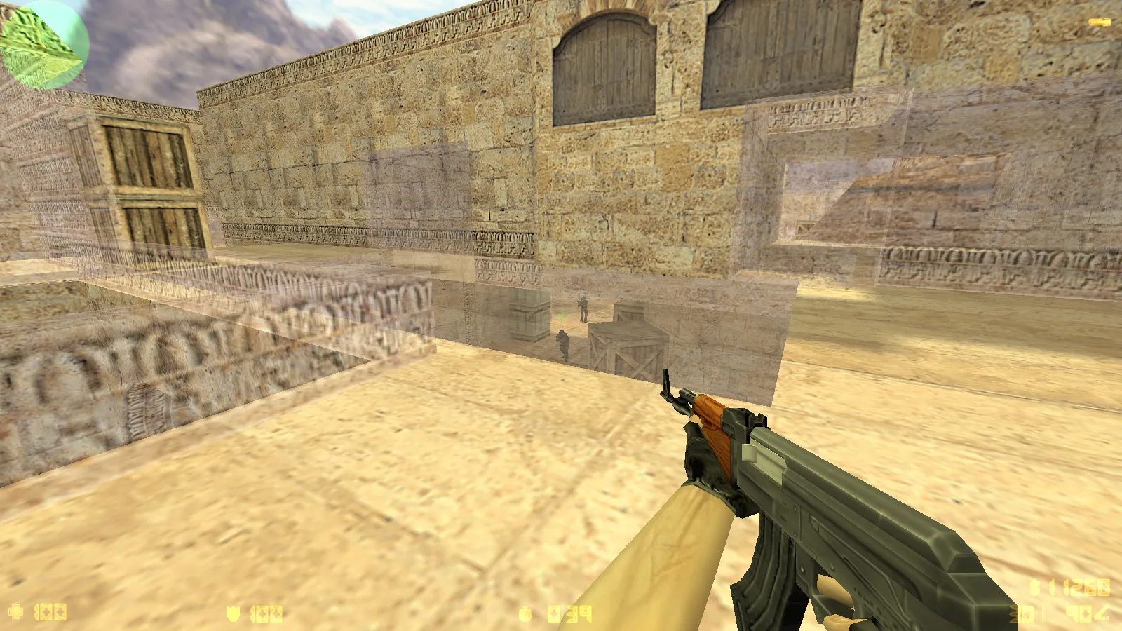 CS 1.6 с прозрачными стенами для прострелов: тренировка aim, изучение простреливаемых зон на de_dust2, de_inferno, de_nuke, de_train — скриншот 7