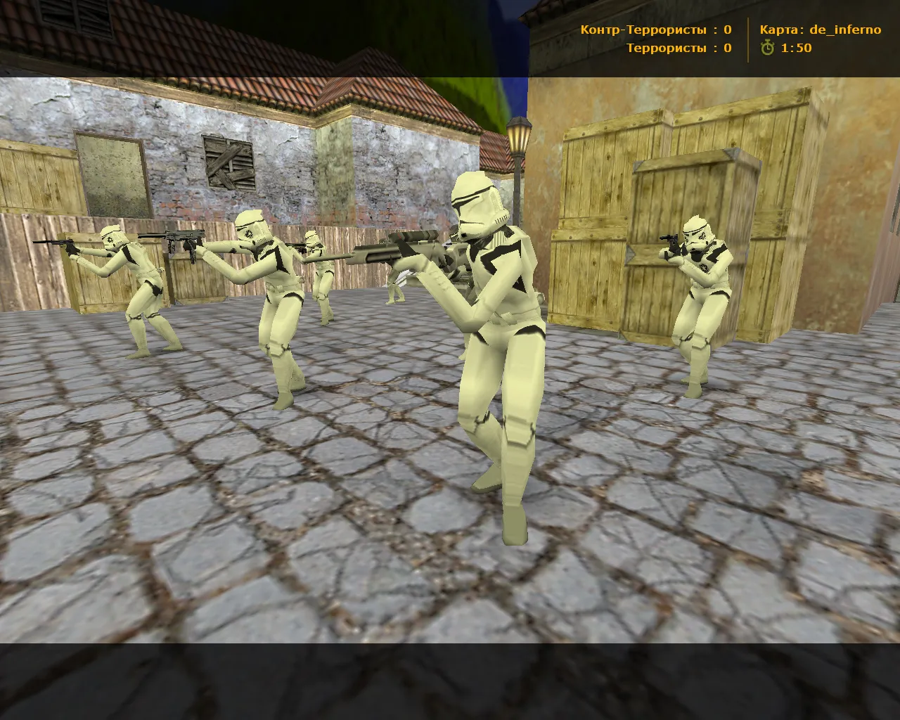 Скачать CS 1.6 Star Wars сборка: футуристическое оружие, персонажи спецназа и терров, темное меню, оптимизированный config.cfg - Скриншот