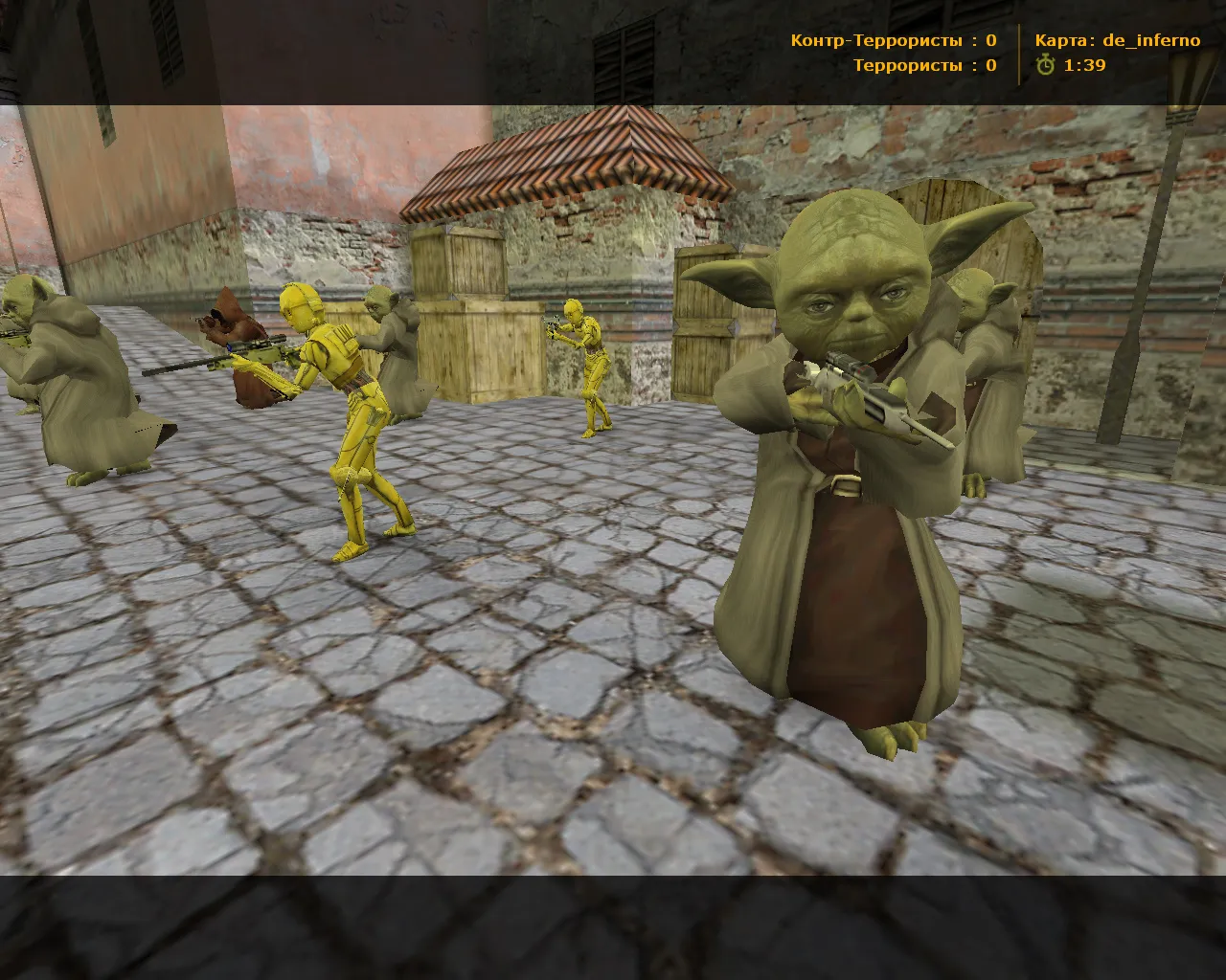 Скачать CS 1.6 Star Wars сборка: футуристическое оружие, персонажи спецназа и терров, темное меню, оптимизированный config.cfg - Скриншот