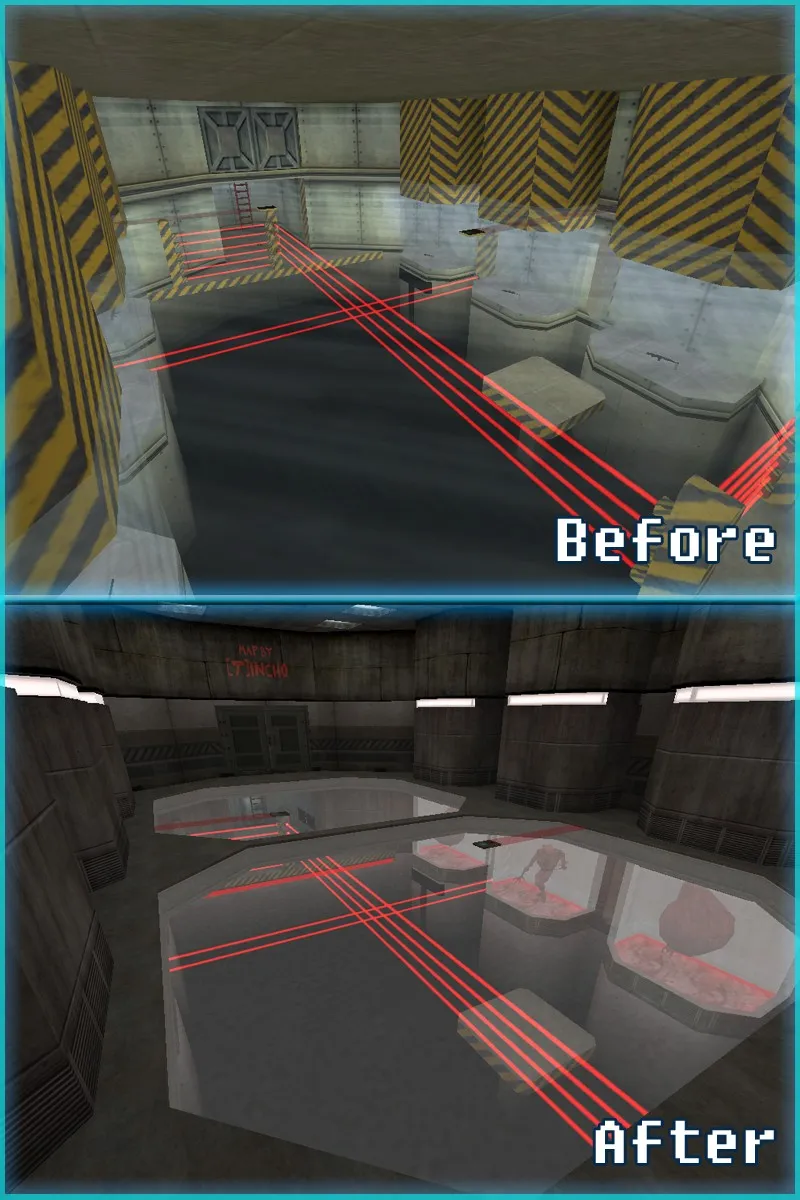 deathrun_laserspace для CS 1.6: лазерный deathrun, точки, тактика, .nav и оптимизация — скриншот 4