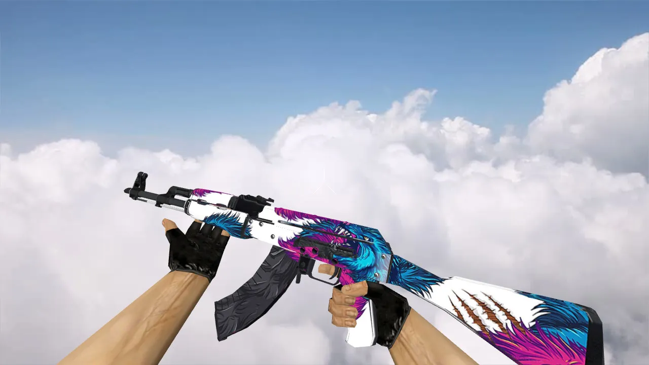 Модель AK-47 Blue Wolf для CS 1.6 - Качественные текстуры и анимации — скриншот 1