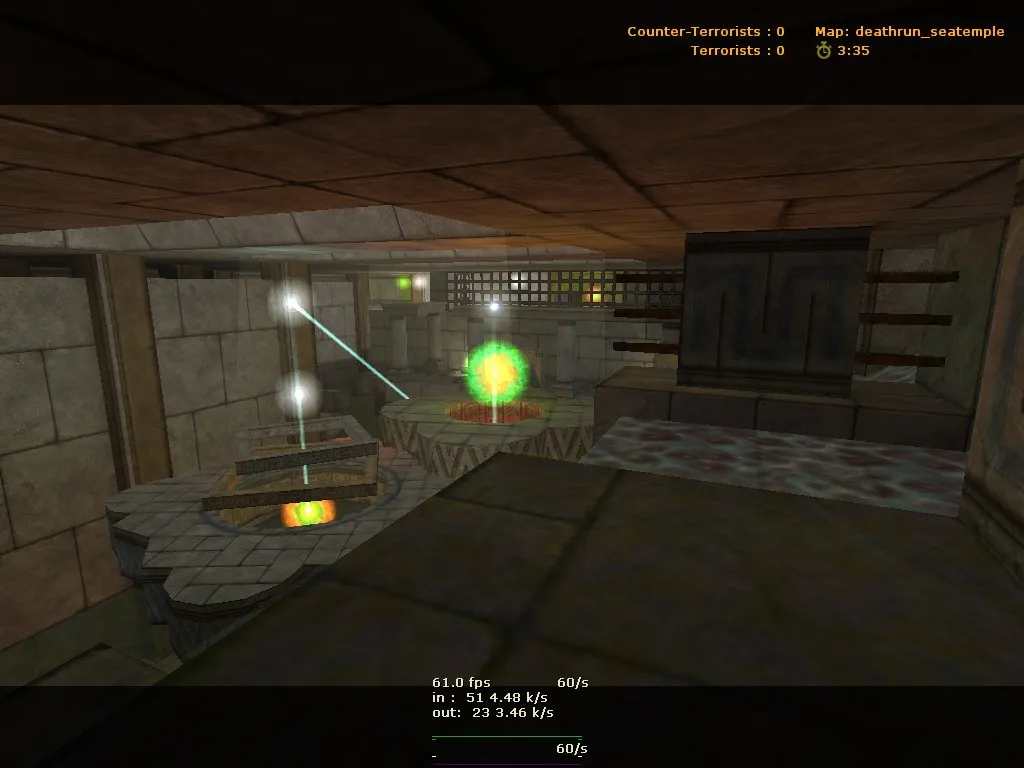 Скачать deathrun_seatemple для CS 1.6: карта Deathrun, точки за T/CT, .nav для ботов и оптимизация - Скриншот