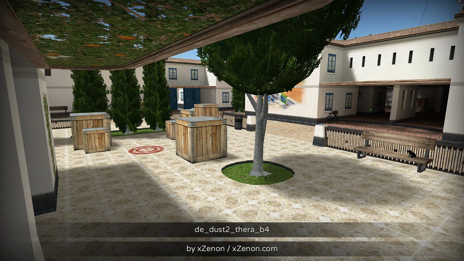 Карта de_dust2_thera_b3 для CS 1.6: тактика за CT и T, точки, маршруты, боты (.nav), оптимизация — скриншот 23