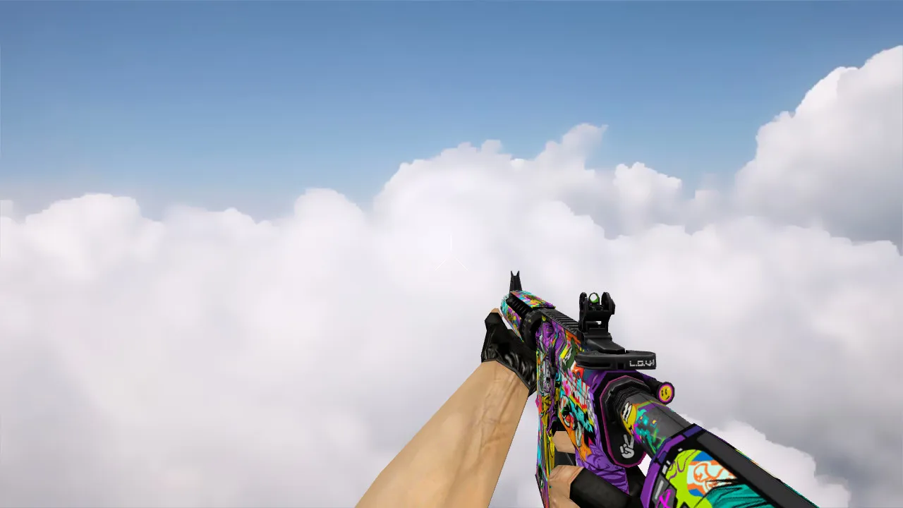 Скачать M4A4 | В живом цвете (In Living Color) для CS 1.6 — v_/p_/w_ модель, звук выстрела, анимация осмотра - Скриншот